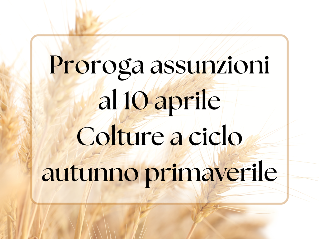Proroga assunzioni Autunno-Primaverili